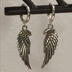 Silver wing earrings